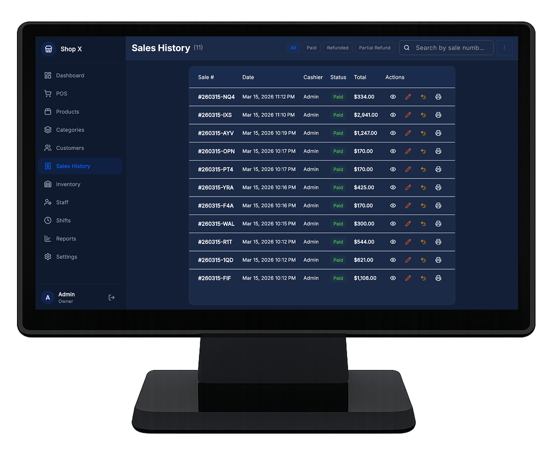 MozStock — Sales History