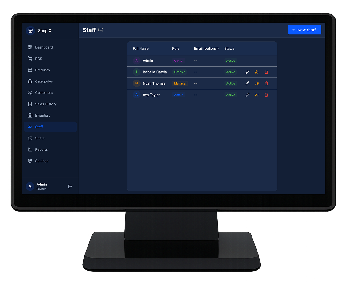 MozStock — Staff Management