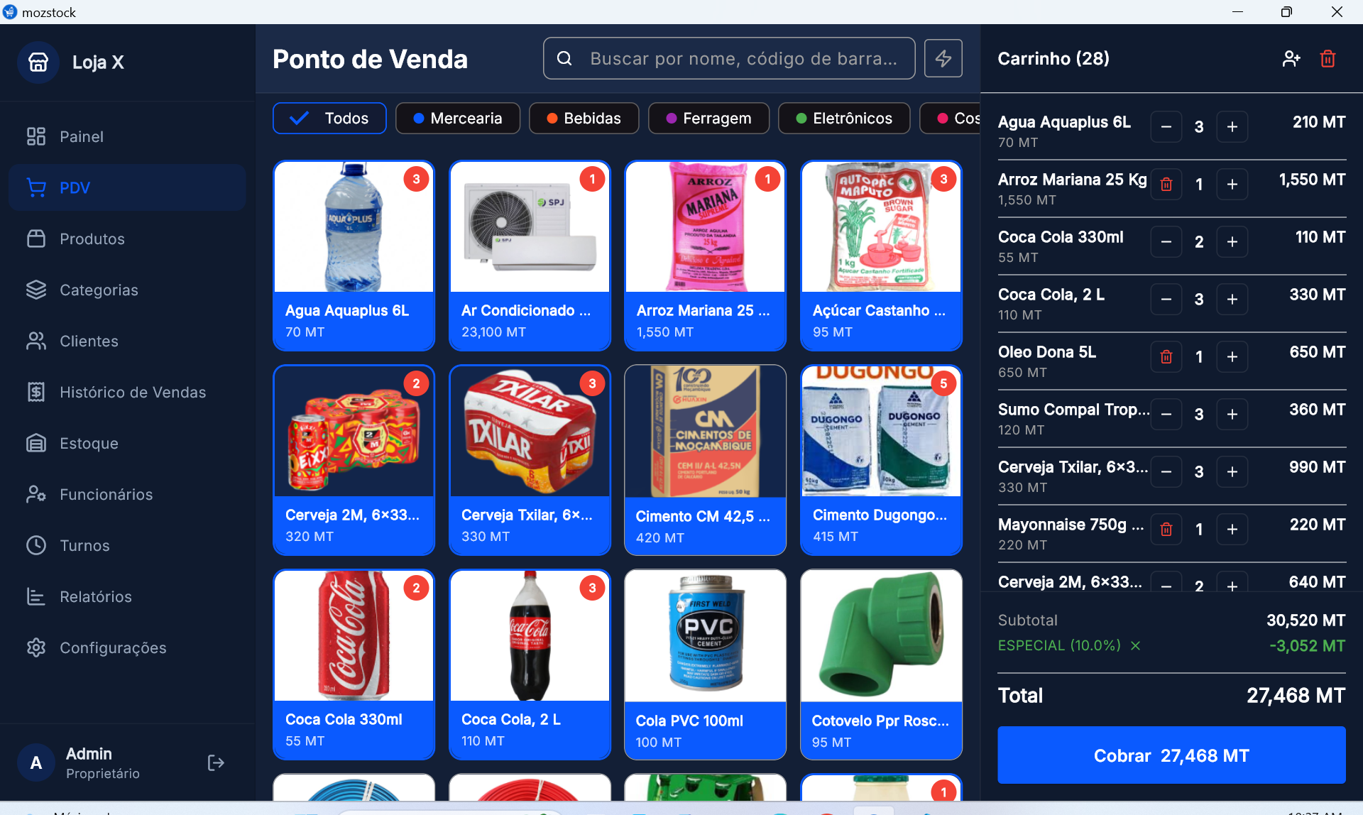 MozStock — Ponto de Venda PDV