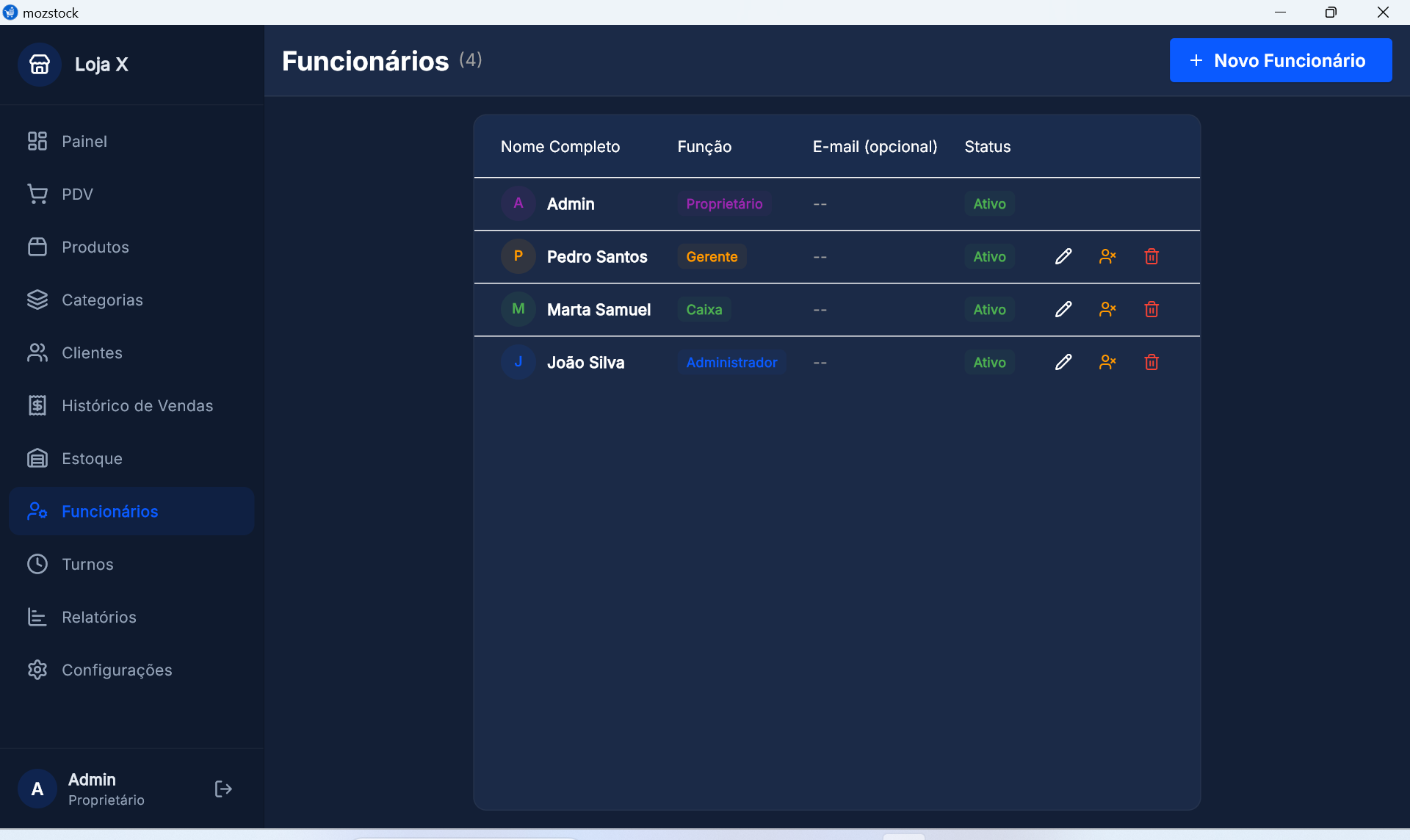 MozStock — Gestão de Funcionários